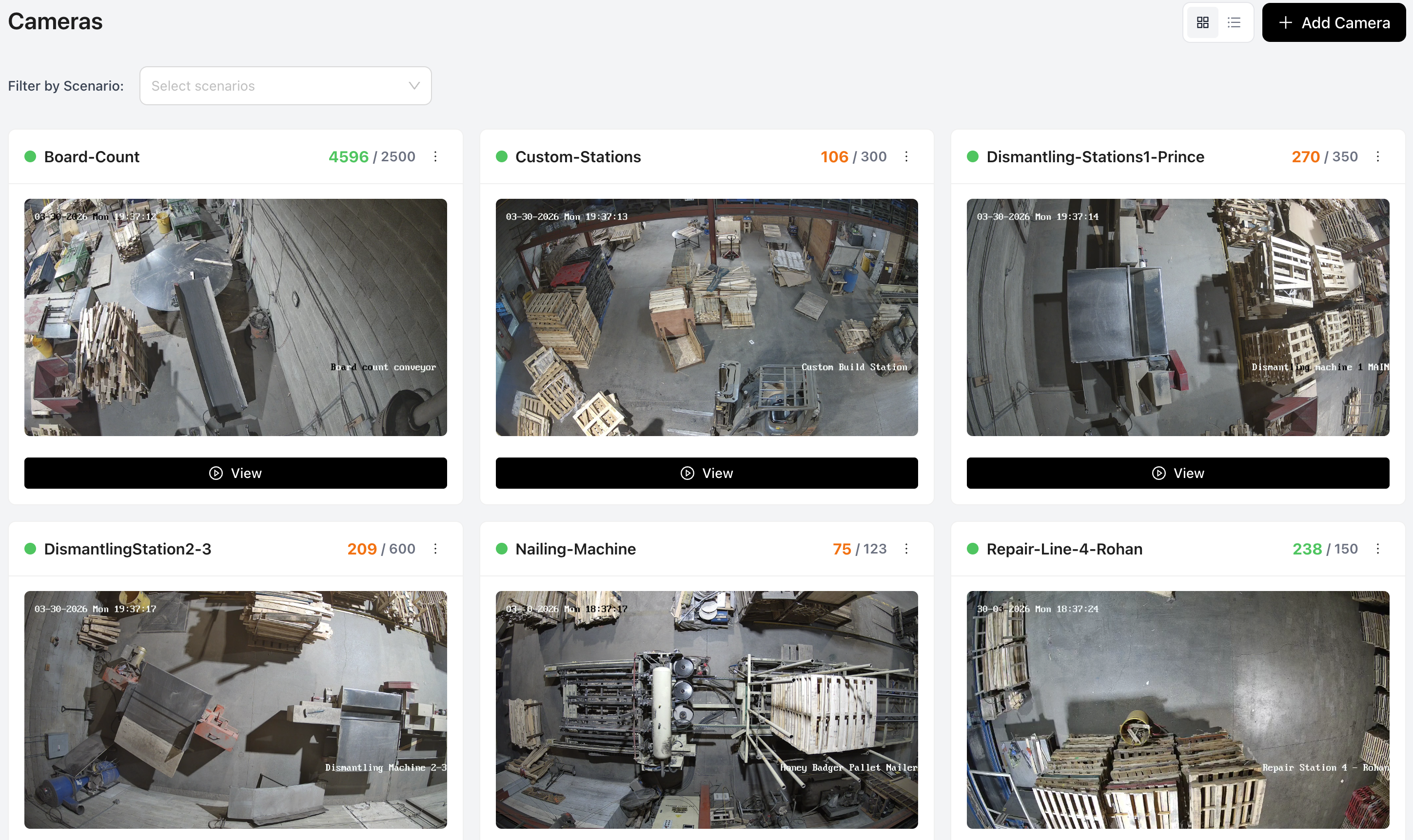 Camera Onboarding — List All Cameras
