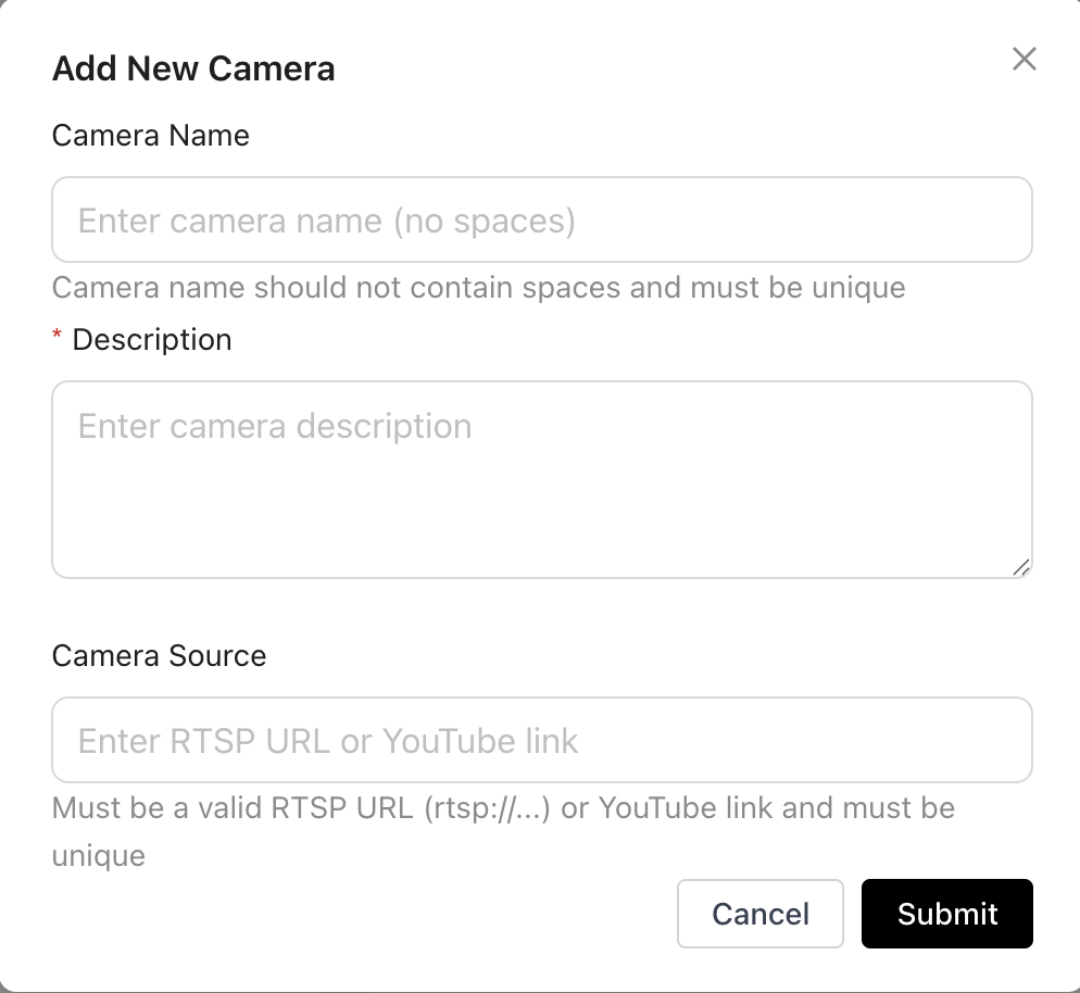 Camera Onboarding — Add Camera