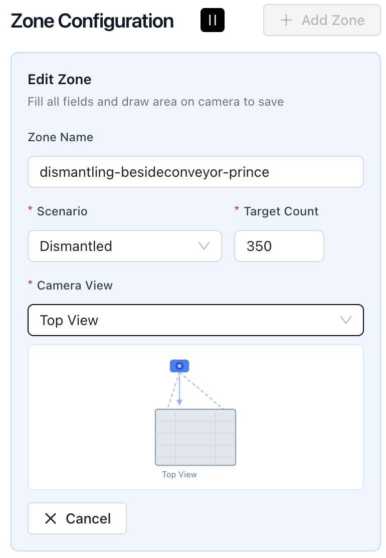 Zone Configuration — Select View